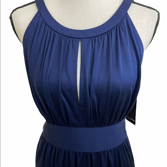 Laila Azhar dark blue 100% silk dress Size Medium New With Tag. - Picture 3 of 11